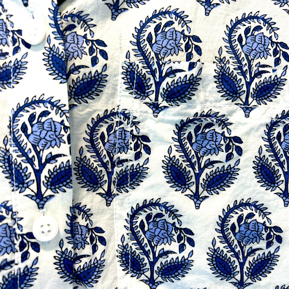 J Crew Button Down Block Print NEW! - Picture 3 of 4